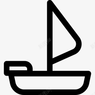 帆船夏季16号直线型图标图标