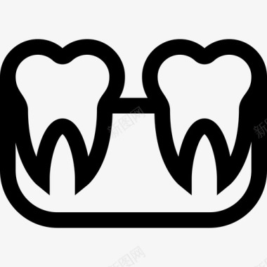 臼齿牙医10直线型图标图标
