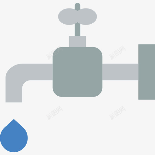水龙头生态64扁平图标svg_新图网 https://ixintu.com 扁平 水龙头 生态64
