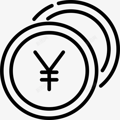 日元货币46直系货币图标svg_新图网 https://ixintu.com 日元 直系货币 货币46