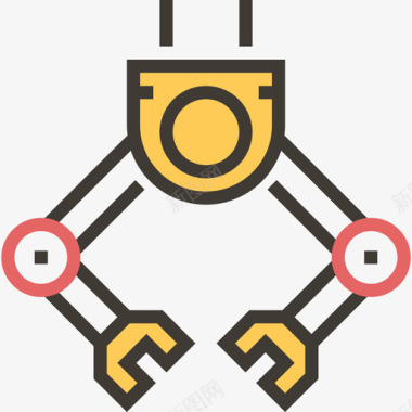 工业机器人工厂元素黄影图标图标