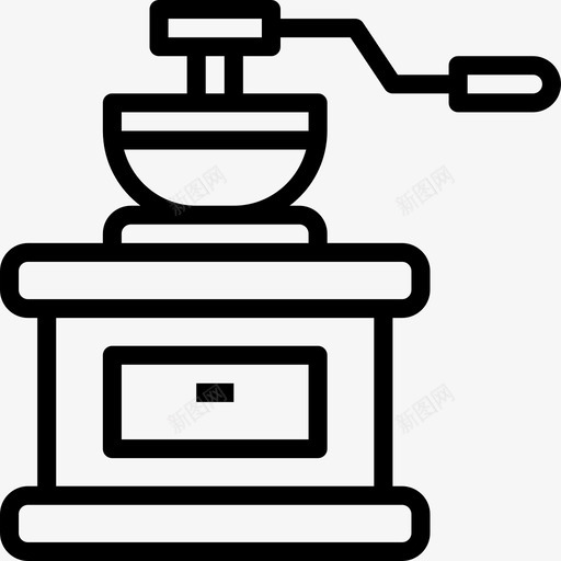 咖啡研磨机厨房烹饪2线性图标svg_新图网 https://ixintu.com 厨房烹饪2 咖啡研磨机 线性