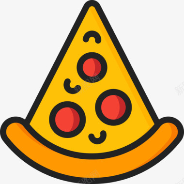 披萨快餐38线性颜色图标图标