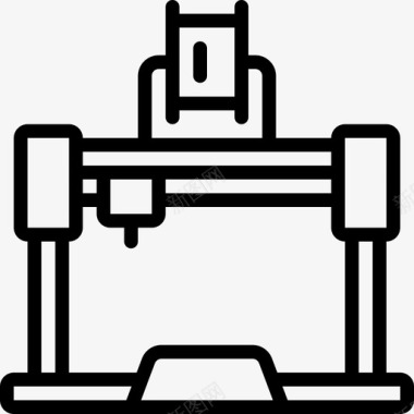 3d打印机3d打印5线性图标图标