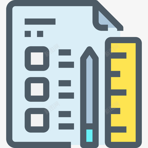 考试教育和学习2线颜色图标svg_新图网 https://ixintu.com 教育和学习2 线颜色 考试