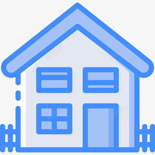 房子必需品14蓝色图标svg_新图网 https://ixintu.com 必需品14 房子 蓝色
