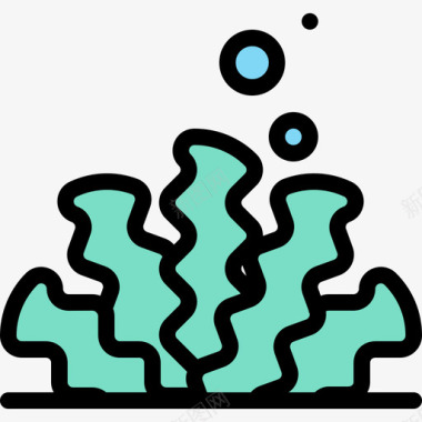 海藻海洋生物22线形颜色图标图标