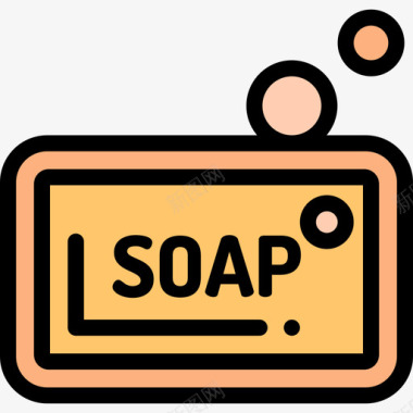 香皂水疗和桑拿原色图标图标