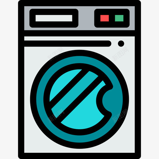 洗衣机家用和生活8线性颜色图标svg_新图网 https://ixintu.com 家用和生活8 洗衣机 线性颜色
