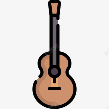吉他夏季8线性颜色图标图标