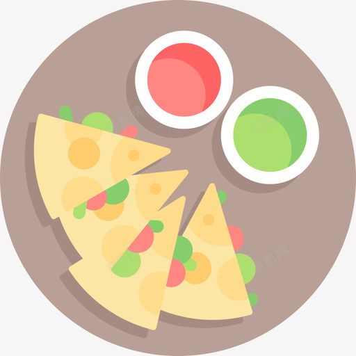奎萨迪拉纯素食品3个平的图标svg_新图网 https://ixintu.com 奎萨迪拉 平的 纯素食品3个