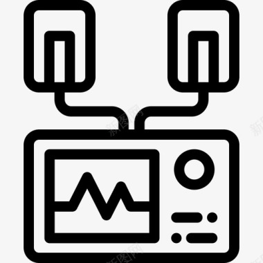 除颤器紧急情况2线性图标图标
