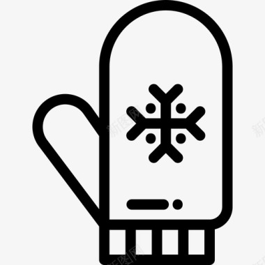 连指手套冬季运动10直线型图标图标