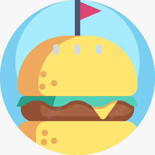 汉堡派对和庆祝10平铺图标svg_新图网 https://ixintu.com 平铺 汉堡 派对和庆祝10