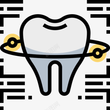 牙齿牙医5线颜色图标图标