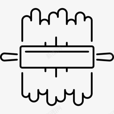 面团卷厨房29线性图标图标