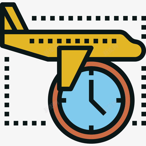 飞机旅游运输线颜色图标svg_新图网 https://ixintu.com 旅游运输 线颜色 飞机