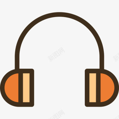 耳机hipster9线性颜色图标图标