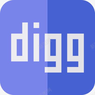 Digg社交媒体49扁平图标图标