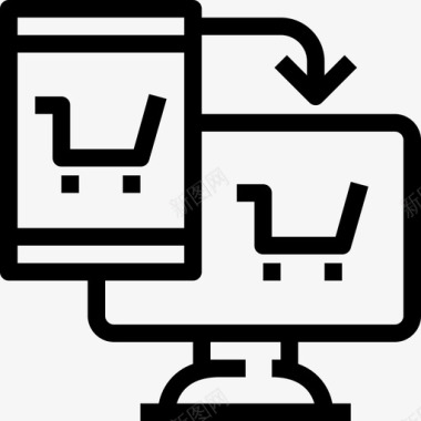 电子商务购物和电子商务2线性图标图标