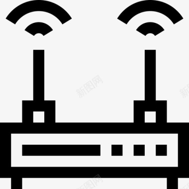 路由器互联网技术线性图标图标