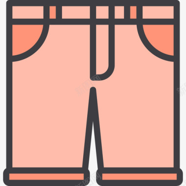 裤子衣服54线性颜色图标图标