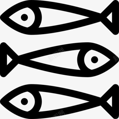鱼亚洲餐厅5线性图标图标