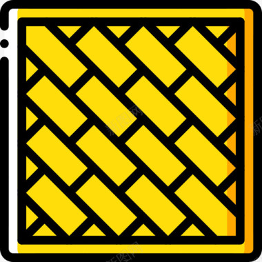 镶木地板44号结构黄色图标图标