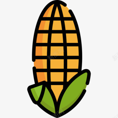 玉米秋24线形颜色图标图标