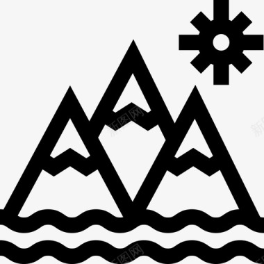 山脉露营67直线图标图标