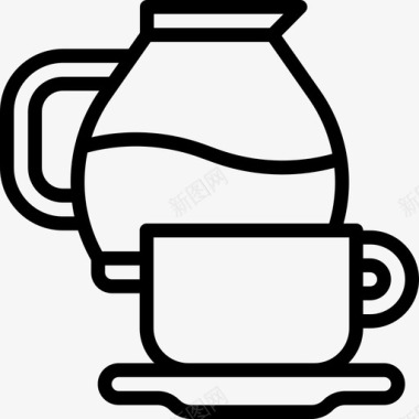 咖啡饮料6线性图标图标