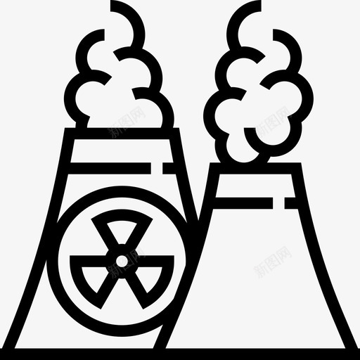 核电站核2线性图标svg_新图网 https://ixintu.com 核2 核电站 线性