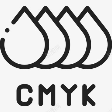 Cmyk打印22线性图标图标