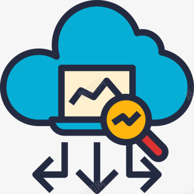 云计算商业智能2线性颜色图标图标