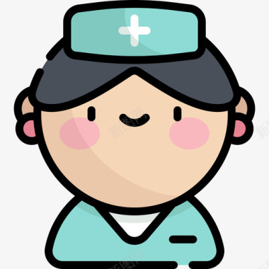 护士急救服务6线性颜色图标图标