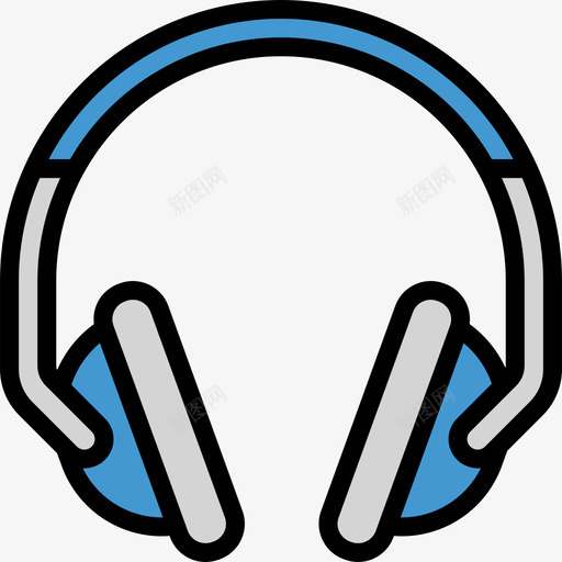 耳机音乐和多媒体2线性颜色图标svg_新图网 https://ixintu.com 线性颜色 耳机 音乐和多媒体2