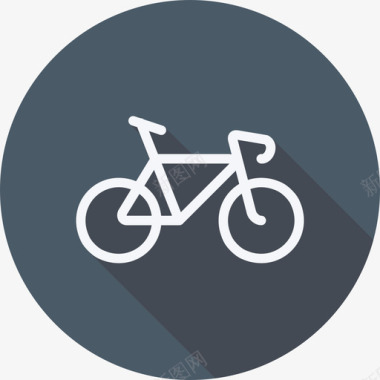 自行车运输35扁平圆形图标图标
