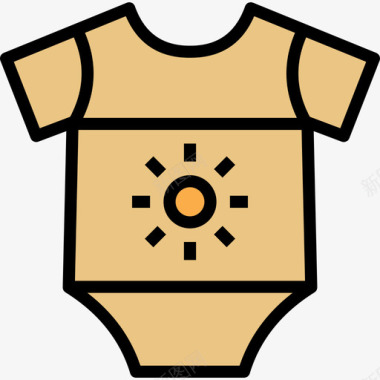 婴儿服装55岁婴儿线性颜色图标图标