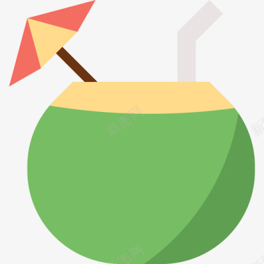 椰子饮料7扁平图标图标