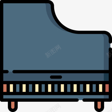 钢琴艺术7线性颜色图标图标