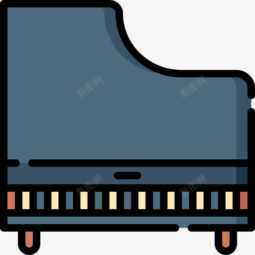 钢琴艺术7线性颜色图标svg_新图网 https://ixintu.com 线性颜色 艺术设计7 钢琴