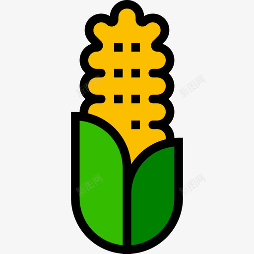 玉米农业和园艺4线性颜色图标svg_新图网 https://ixintu.com 农业和园艺4 玉米 线性颜色