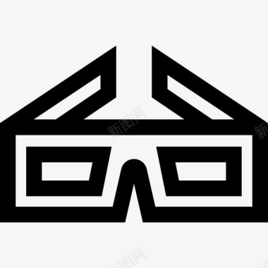3d眼镜媒体技术10线性图标图标