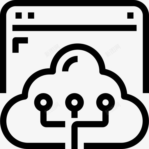 云网络和数据库5线性图标svg_新图网 https://ixintu.com 云 线性 网络和数据库5