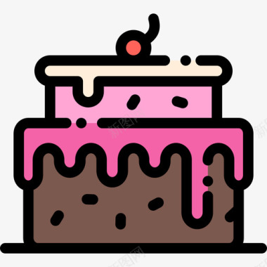 蛋糕糖果店10线性颜色图标图标