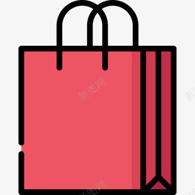 购物袋电子商务58线性颜色图标图标