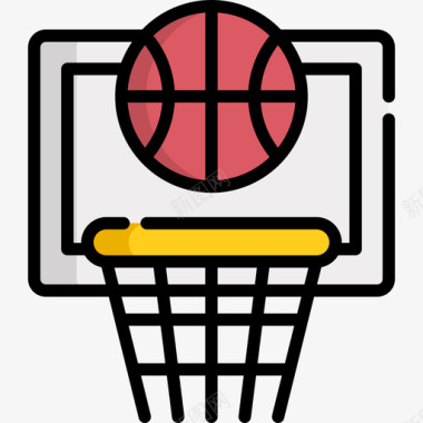 篮球积极生活方式10线性颜色图标图标