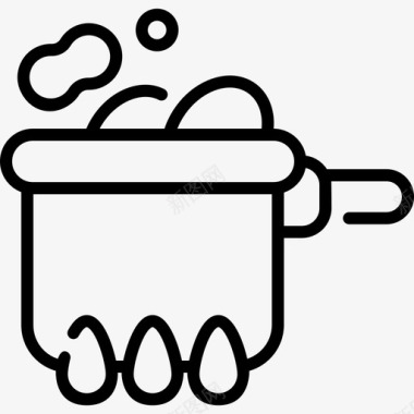 砂锅菜烹饪31线性图标图标