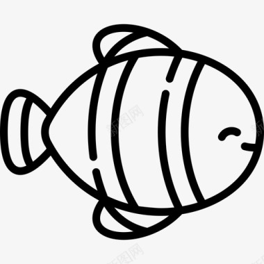 小丑鱼热带14线形图标图标