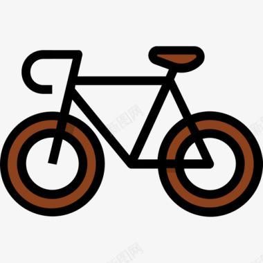 自行车生态92线性颜色图标图标